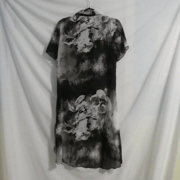 LAVENA FASHION | small | Sheer Button-Up Floral Front Long Shirt Dress | NWT - Picture 2 of 16